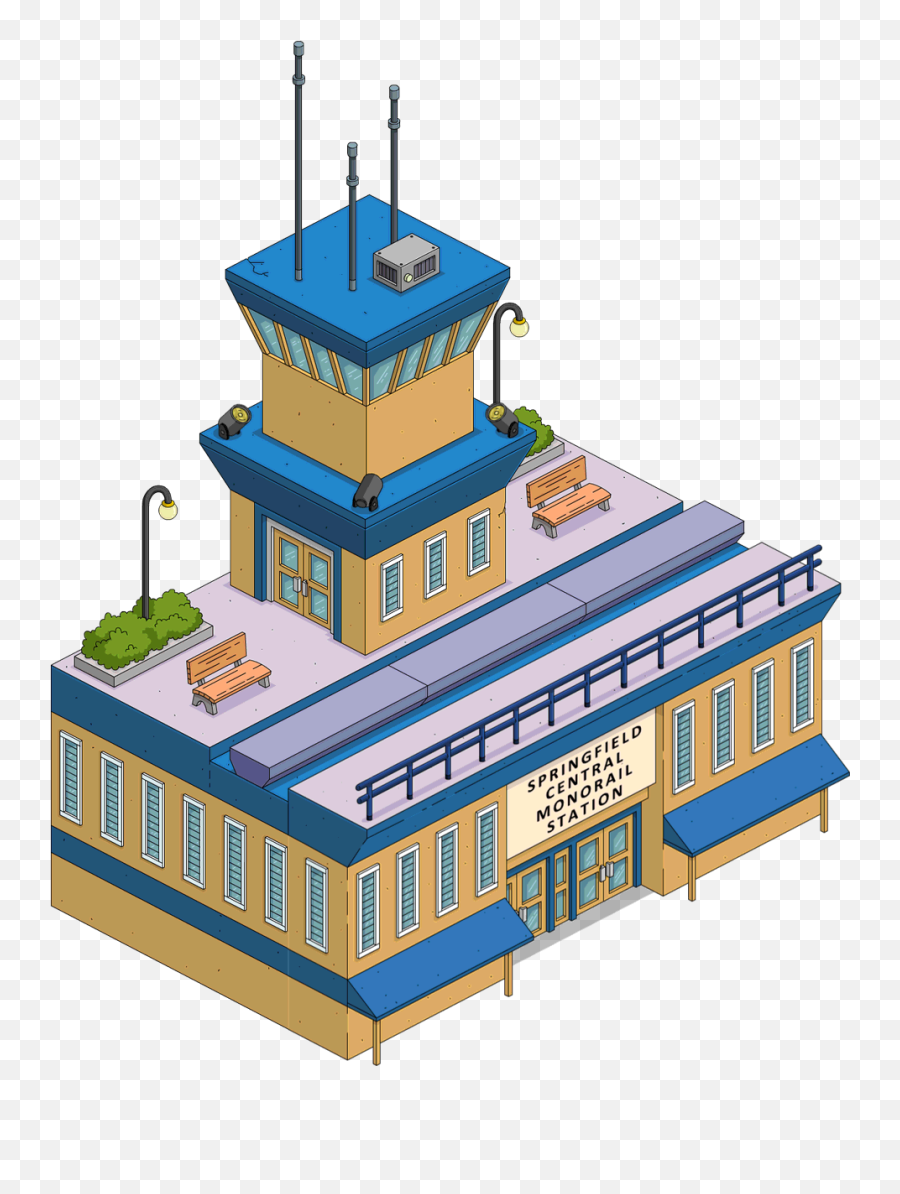 Monorail Station The Simpsons Tapped Out Wiki Fandom - Simpsons Tapped Out Monorail Station Png,Monorail Icon