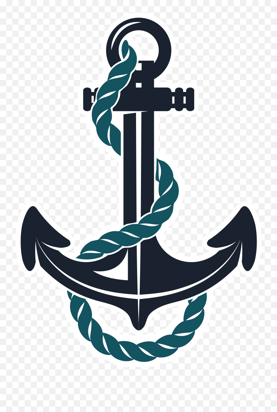 Anchor Clipart Teal - Anchor With Rope Png Transparent Png Anchor With Rope Png,Rope Transparent Background