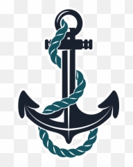 Anchor Clipart Teal - With Rope Png Transparent