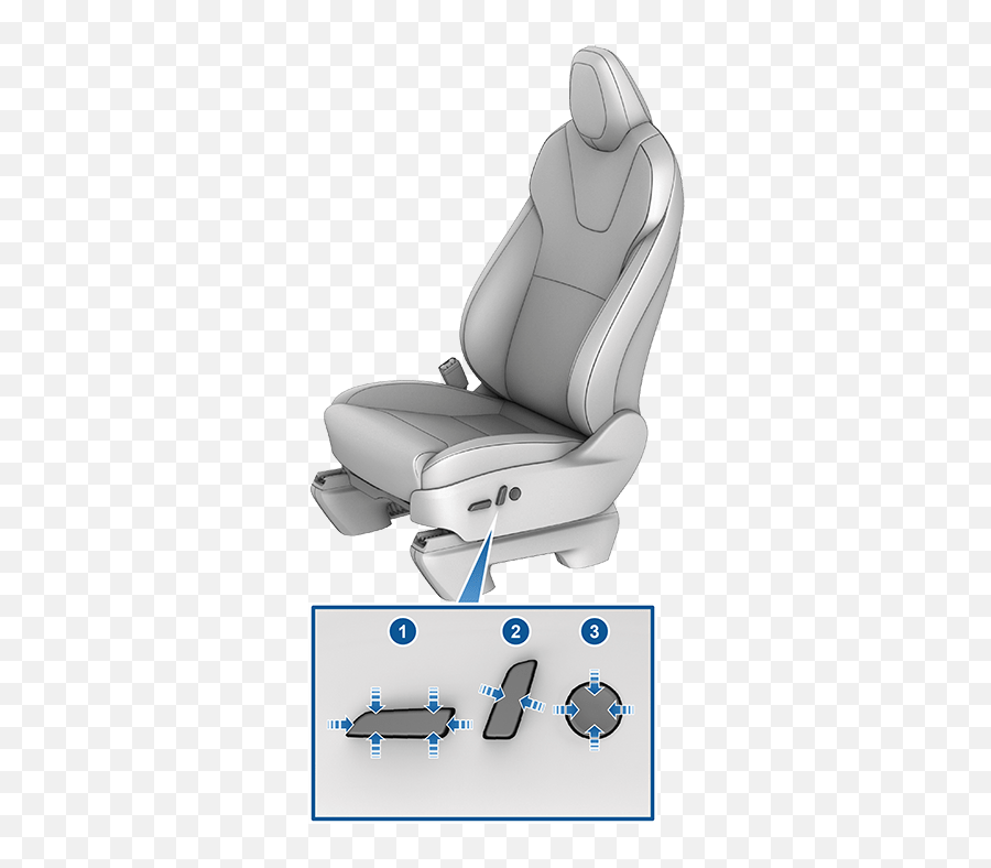 Front And Rear Seats - Tesla Car Seat Adjustment Png,Chair Icon Top View
