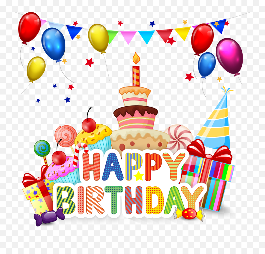 Birthday Cake Cupcake Cartoon - Cartoon Happy Birthday Cake Png,Happy Birthday Png Transparent