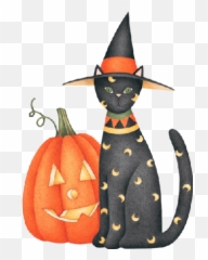 Pumpkin Mask Clipart Transparent Background - Gifs Animés Halloween Cat And Cartoon Png