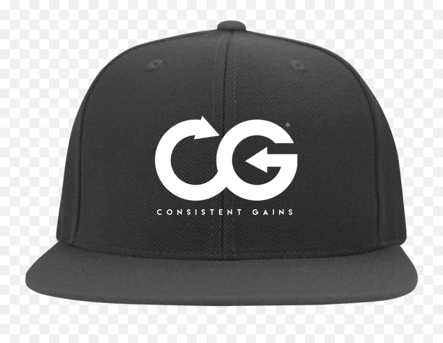 Cg Flat Bill Twill Flexfit Hat White Logo U2013 Consistent Gains - Baseball Cap Png,Cg Logo