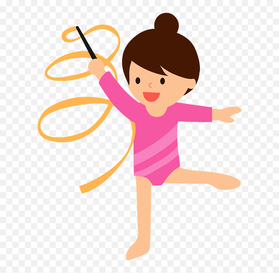 Rhythmic Gymnastics With A Ribbon Clipart Free Download - Rhythmic Gymnastics Clip Art Png,Gymnast Png