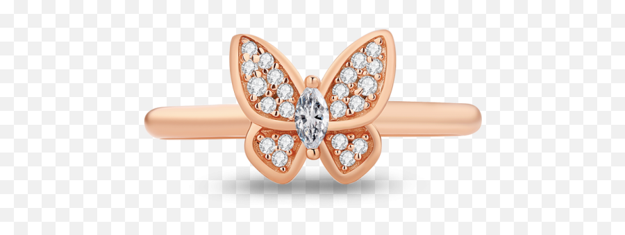 Rose Gold Butterfly Dream Rings - Solid Png,Gold Butterfly Png