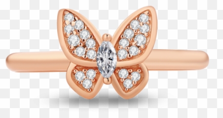 Rose Gold Butterfly Dream Rings - Solid Png,Gold Butterfly Png