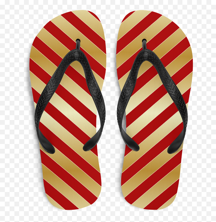 Unisex Elegant Christmas Red And Gold Lines Flip Flops Trendy Holiday Slippers Sandals Thong Shoes - For Women Png,Gold Lines Png