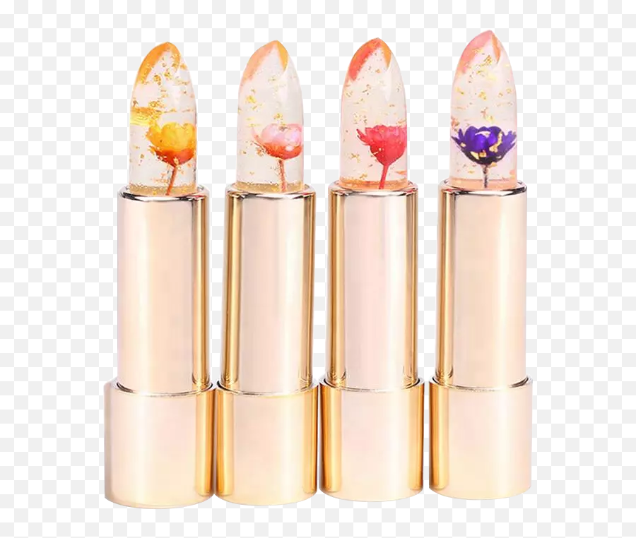 Magic Temperature Color Change Flavored Jelly Clear Flower - Clear Lipstick With Flower Png,Lipstick Transparent