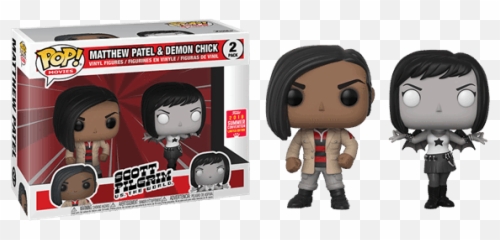 Scott Pilgrim Vs The World Funko Pop Matthew Patel U0026 Demon Chick Shared Sticker 2 - Pack Scott Pilgrim Funko Pop Png,Scott Pilgrim Png