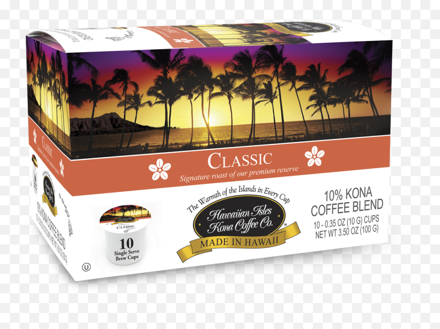 Kona Classic Coffee Single Serve Cup - 10 Pack Kona Coffee K Cups Png,Hawaiian Islands Png