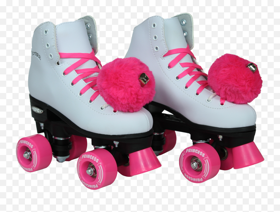 Download Womens Roller Skates With Pom Poms - Full Size Png White And Pink Roller Skates,Pom Poms Png