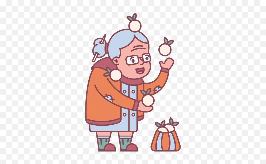 Grandma Character Giving Goodies Flat - Transparent Png Imagen De Abuela Png,Grandma Transparent