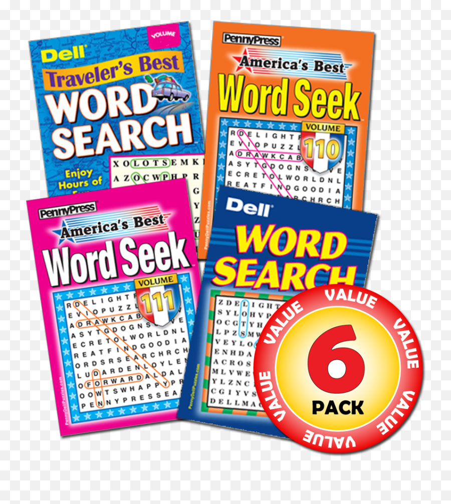 Penny Dell Favorite Word Seek 6 - Pack Paperback Walmartcom Dot Png,Gd Fashionish Icon