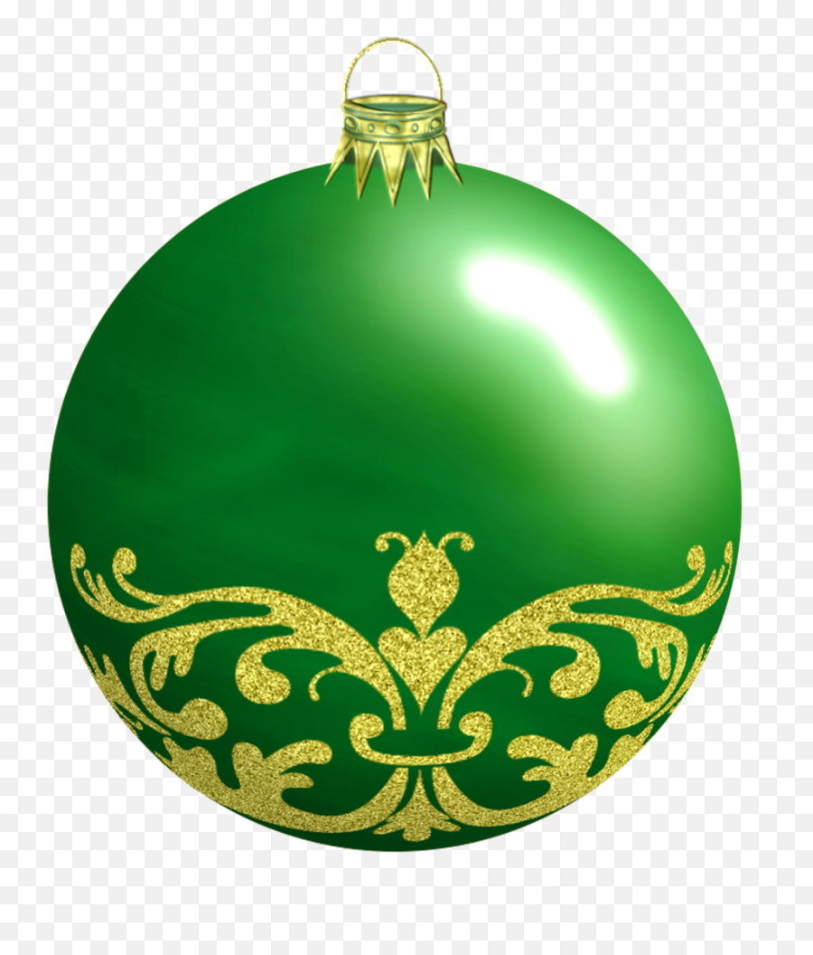 Green Christmas Bauble With Ornaments - Transparent Background Christmas Ornament Png,Ornaments Png
