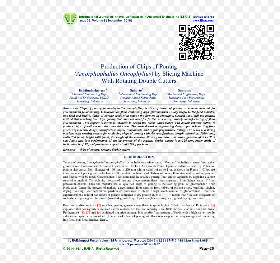 Pdf Production Of Chips Porang Amorphophallus - Qr Code Png,Unperfect Icon