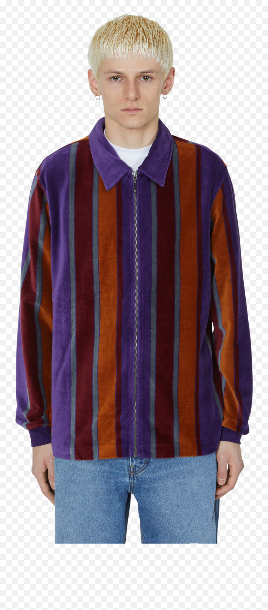 Roland Stripe Long Sleeves Zip Polo - Oakley X Samuel Ross Png,Polo Png