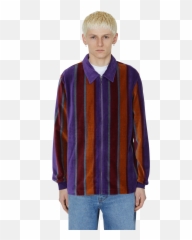 Roland Stripe Long Sleeves Zip Polo - Oakley X Samuel Ross Png,Polo Png
