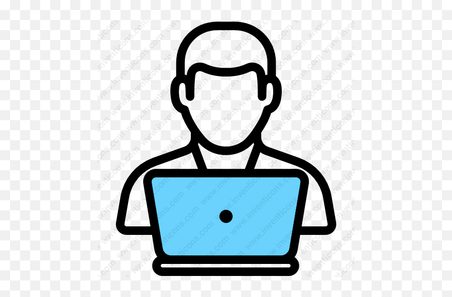 Download Employee Vector Icon Inventicons - Smart Device Png,Person At Computer Icon