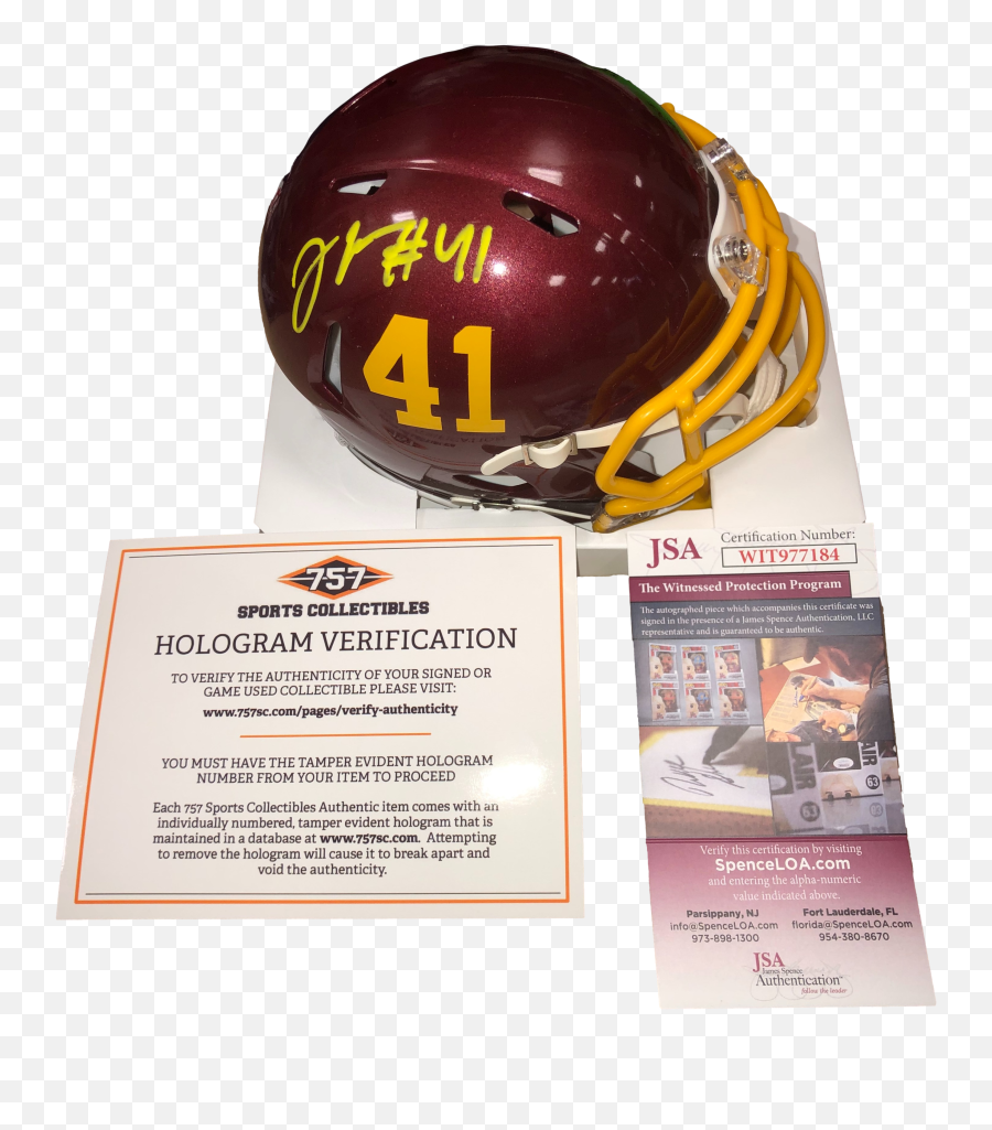 Washington Football Team Jd Mckissic Signed Autograph Speed Mini Helmet - Jsa Coa Revolution Helmets Png,Riddell Speed Icon Vs Speed