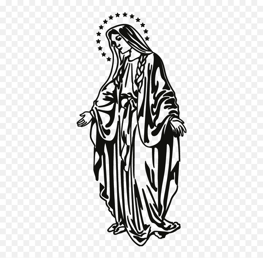 Virgin Mary Wall Sticker - Virgin Mary Cartoon Png,Icon Of St Mary Of Egypt