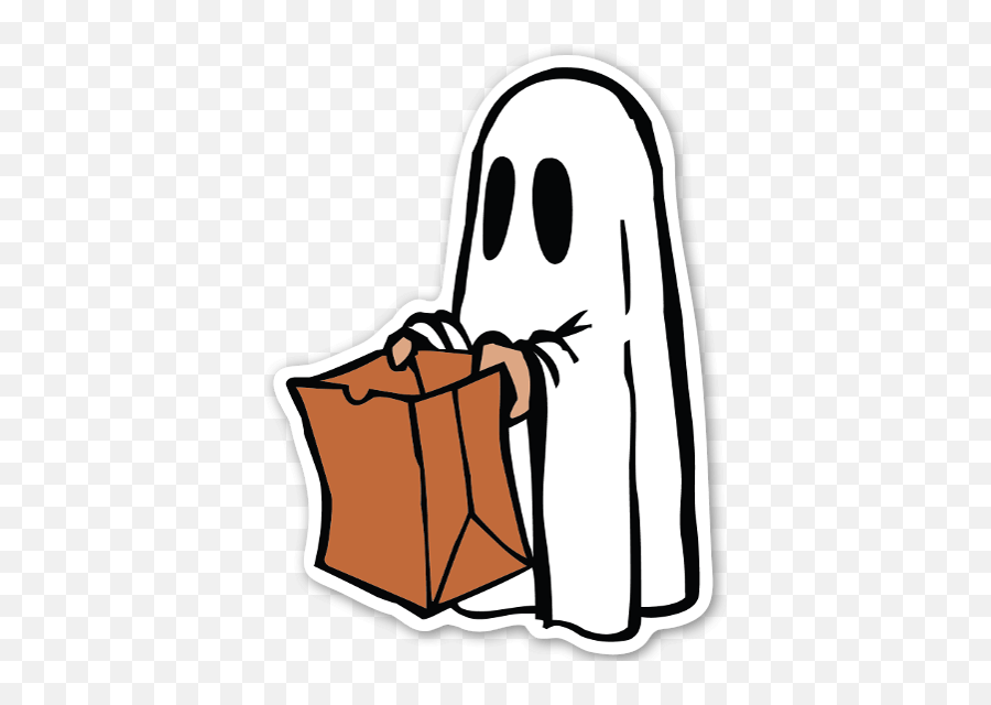 Cute Bag Ghost Sticker - Stickerapp Halloween Coloring Pages For Kids Png,Cute Stickers Png