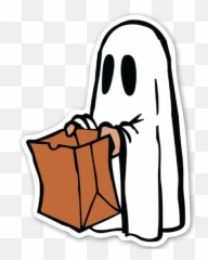 Cute Bag Ghost Sticker - Stickerapp Halloween Coloring Pages For Kids Png,Cute Stickers Png