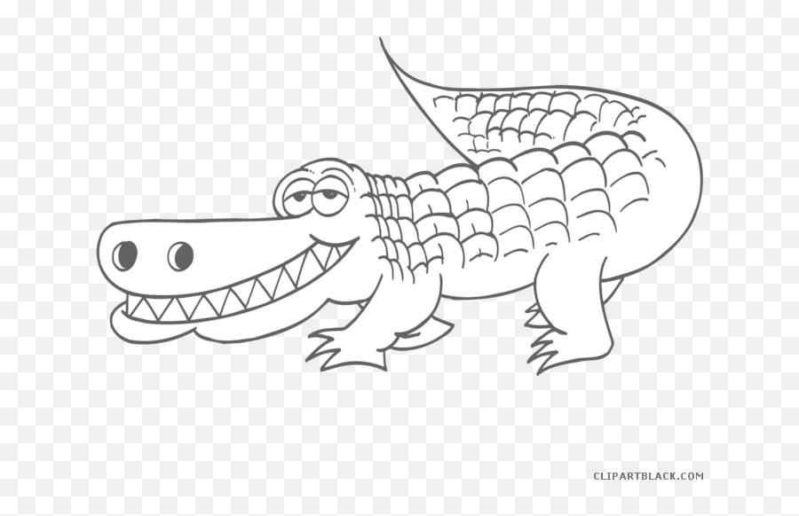 Crocodile Clipart Black And White Png - Zoo Animal Clipart Black And White,Aligator Png