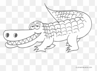 Crocodile Clipart Black And White Png - Zoo Animal Clipart Black And White,Aligator Png