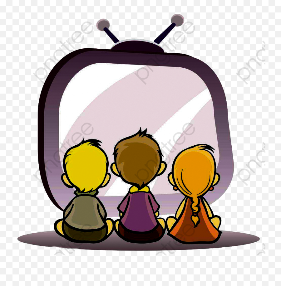 Happy family watching television together in living room. Family  illustration in cartoon style Stock Vector Image & Art - Alamy