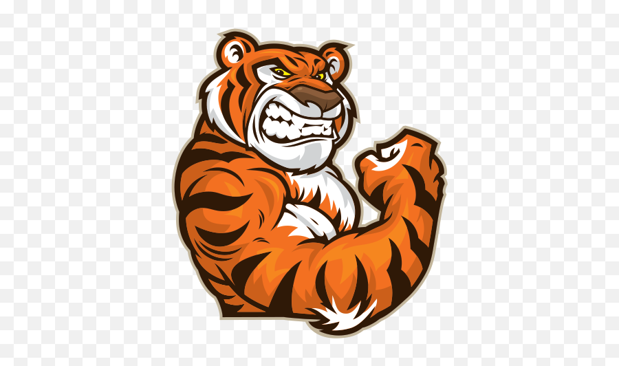 Printed Vinyl Power Tiger - Tiger Mascot Logo Png,Tiger Scratch Png