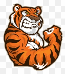 Printed Vinyl Power Tiger - Mascot Logo Png