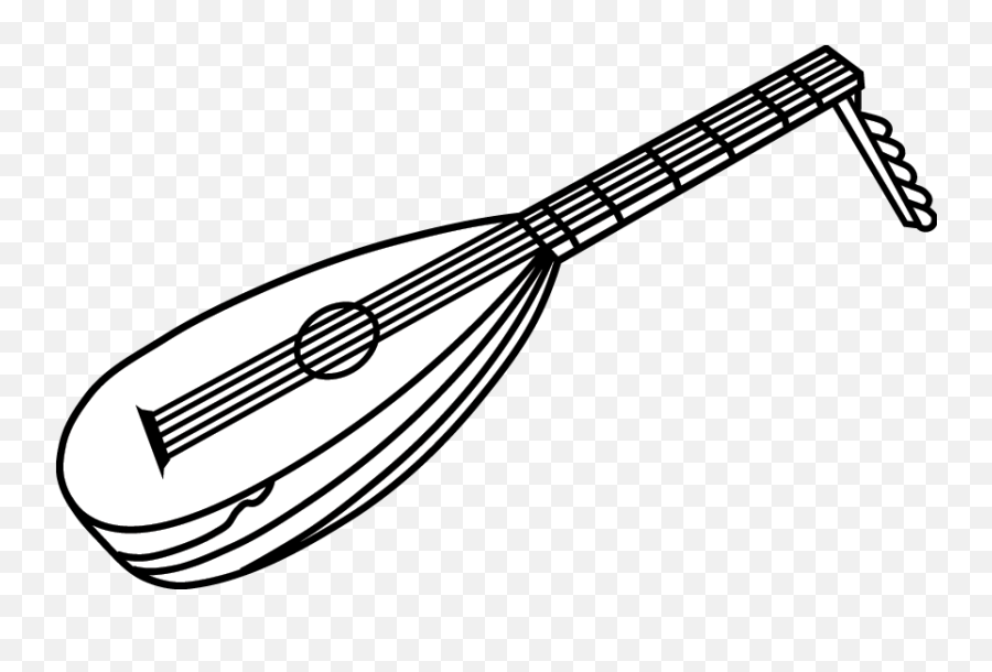 Lute Clipart Black And White - Lute Clip Art Png,Lute Png