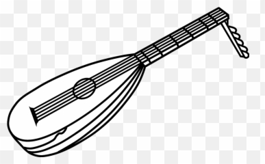 Lute Clipart Black And White - Lute Clip Art Png,Lute Png
