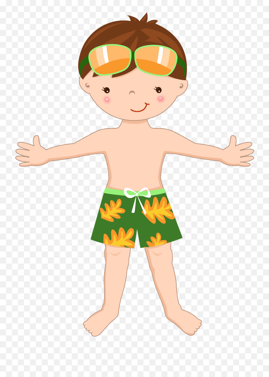 Download Beach Party Png - Cartoon Boy At The Beach,Boy Clipart Png