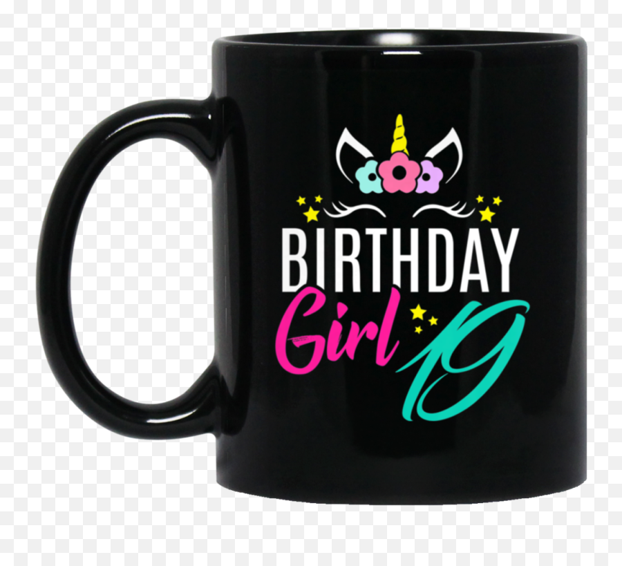 Womens Birthday Girl 19 Year Old Gift Cute Unicorn Face 19th Png
