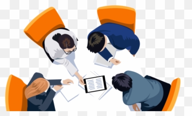 Cap Digital Png Image - 4 People Sitting Around A Table Cartoon,People Sitting At Table Png