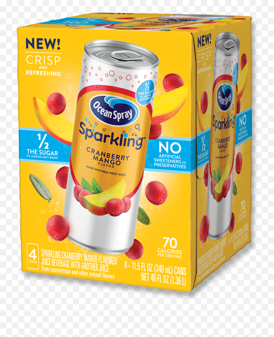 Sparkling Cranu2022mango Ocean Spray - Ocean Spray Sparkling Cranberry Mango Png,Mango Transparent