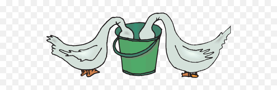 Download Hd Geese Eating From A Bucket Clipart Png For Web - Clip Art,Bucket Clipart Png