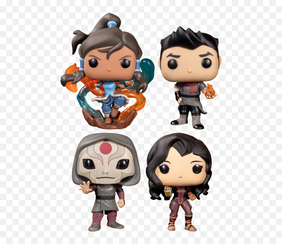 The Legend Of Korra - Republic City Pop Vinyl Bundle Set Of 4 Funko Pop Avatar Korra Png,Korra Png