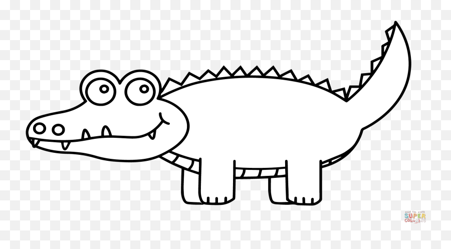 Cute Cartoon Alligator Coloring Page Free Printable - Cocodrilo Animado Para Dibujar Png,Coloring Pages Png