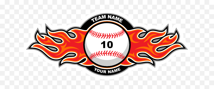 Baseball With Red Flames Sticker - Softball Blue Flames Png,Red Flames Png
