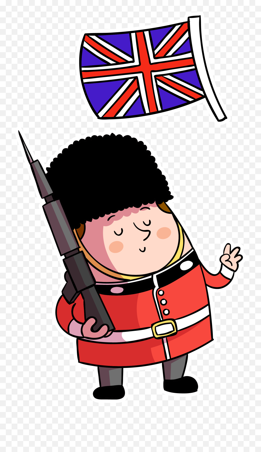 Cartoon Uk Flag Png Clipart - British Clipart,Uk Flag Png
