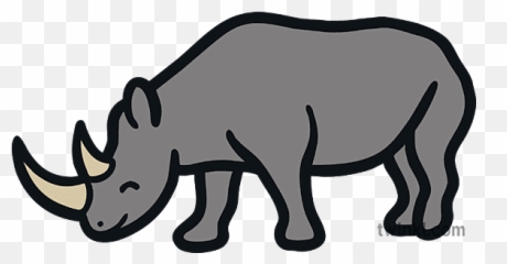 Rhinoceros Map Icon African Mammal Horned Eyfs Illustration - Black png