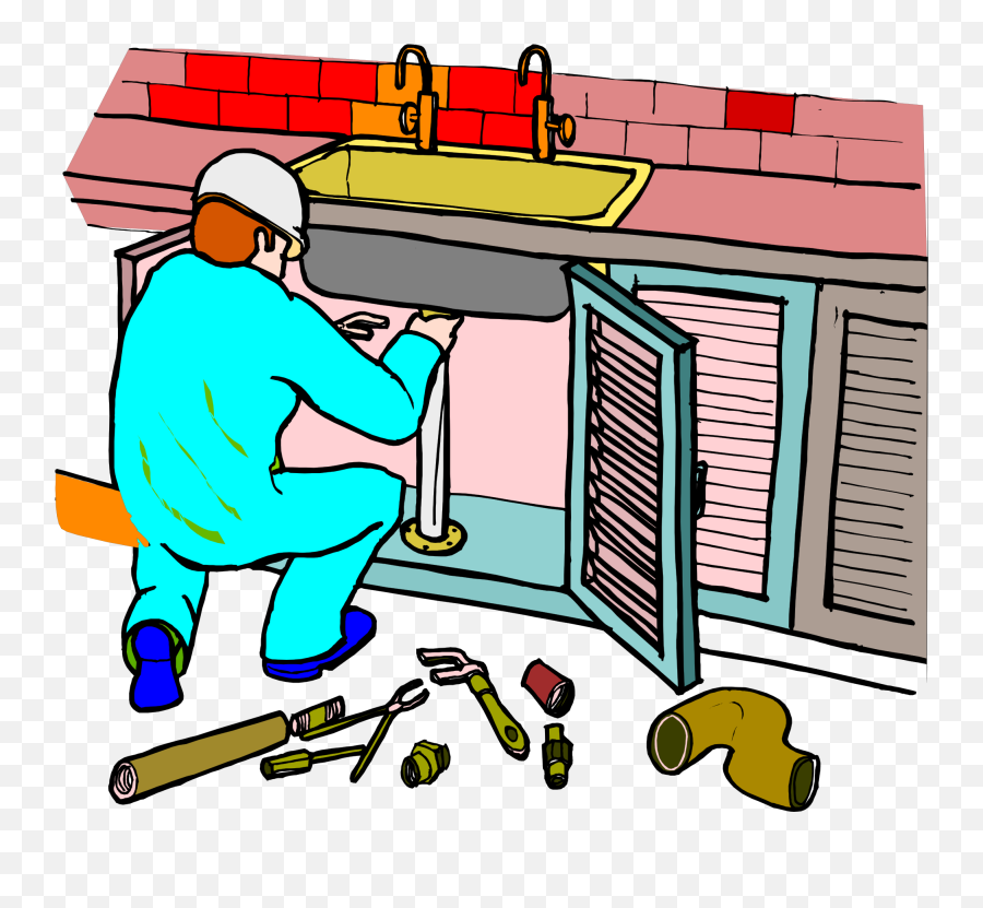 Plumber Fixing Kitchen Sink Picture Daily Cliparts - Clip Art Picture Of Plumber Png,Kitchen Sink Icon