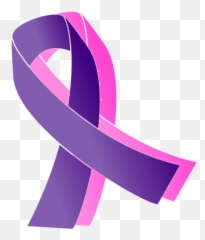 Hope Clipart Purple Ribbon Transparent - Pink And Purple Cancer Ribbon png