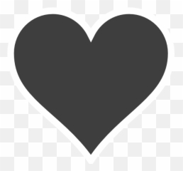 White Outline - Black Heart Vector File png