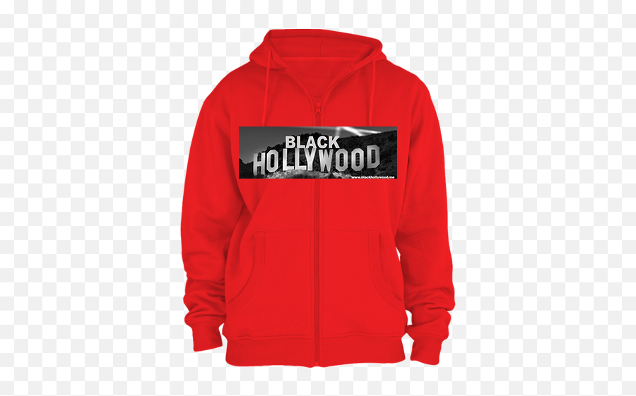 Black Hollywood Zipper Hoodie Red - Hoodie Png,Hollywood Sign Transparent