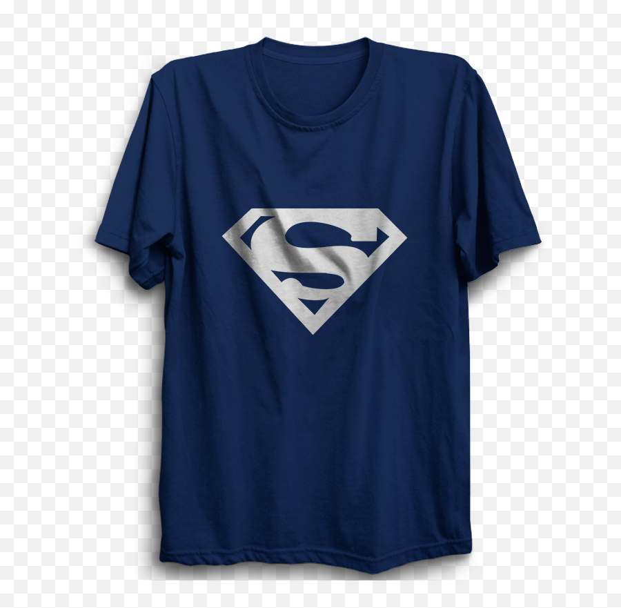 Superman Logo Half Sleeve Navy Blue - Superman Logo Png,Pictures Of Superman Logo