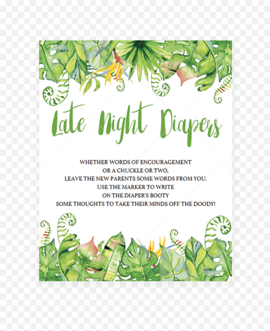 Download Luau Leaves Templates - Wishes For Baby Printable Party Favor Sign Free Png,Luau Png