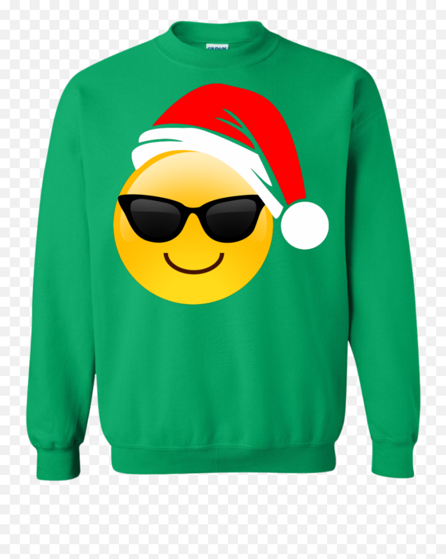Download Hd Emoji Christmas Shirt Cool Sunglasses Santa Hat Png Transparent Background